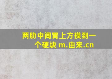 两肋中间胃上方摸到一个硬块 m.由来.cn